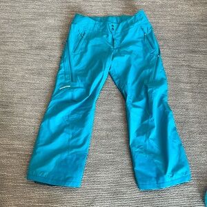 XL. Turquoise Blue Patagonia ski pants. Adjustable waist.